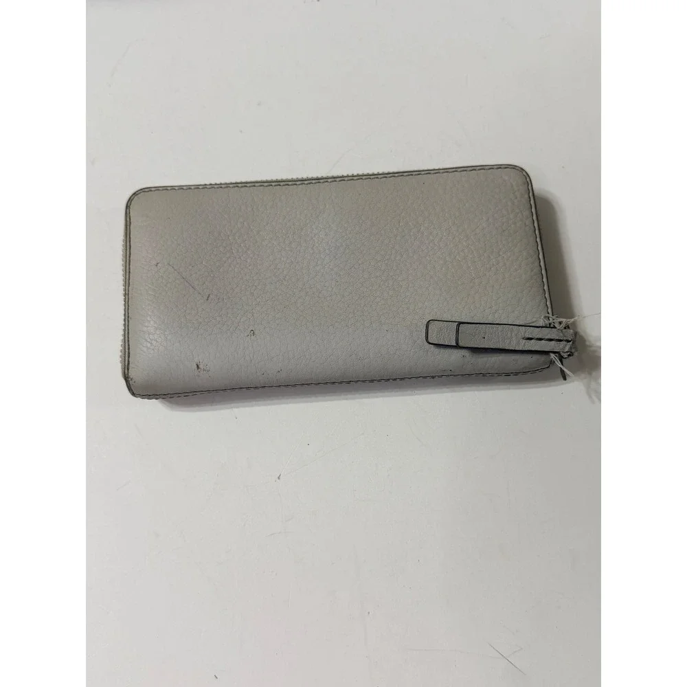Marc Jacobs Gray Pebbled Leather Zip Around Continental Wallet Long Organizer